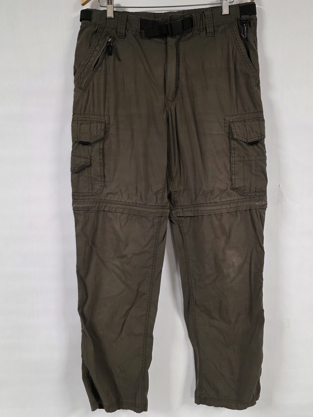 B.C. Clothing Men's Olive Convertible Cargo Pants, Hiking Outdoor, Size MX34